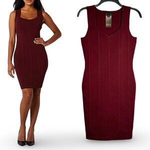 Bold Elements Sleeveless Bodycon Knit Dress Womens XL Burgundy Wine Stretch NWT